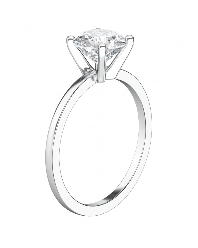 Бриллиант огранки "круг" 6 мм. Белое золото.