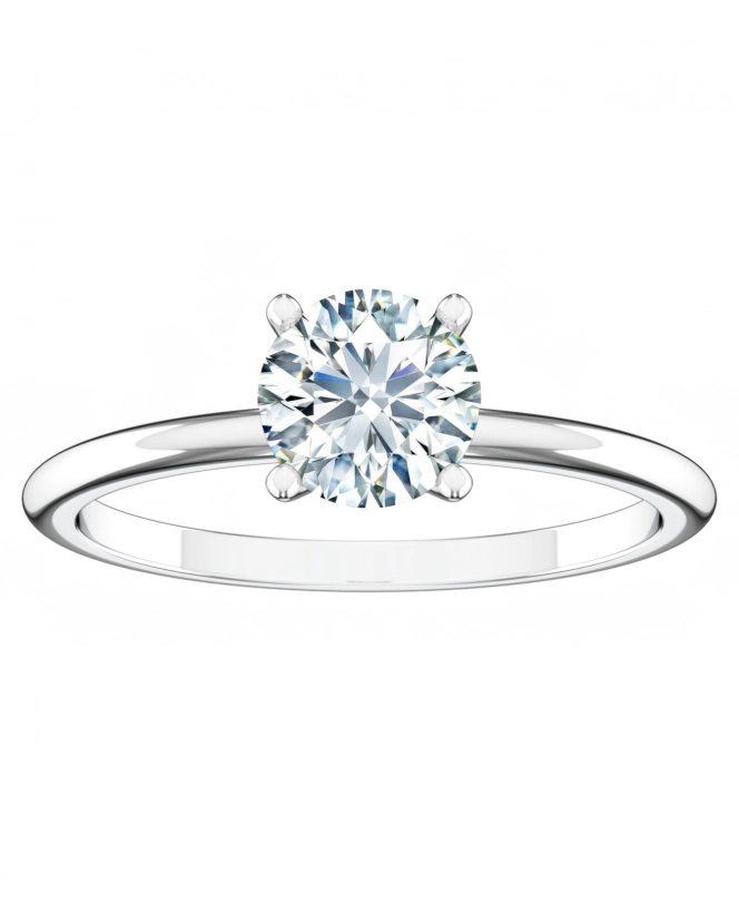 Бриллиант огранки "круг" 6 мм. Белое золото.