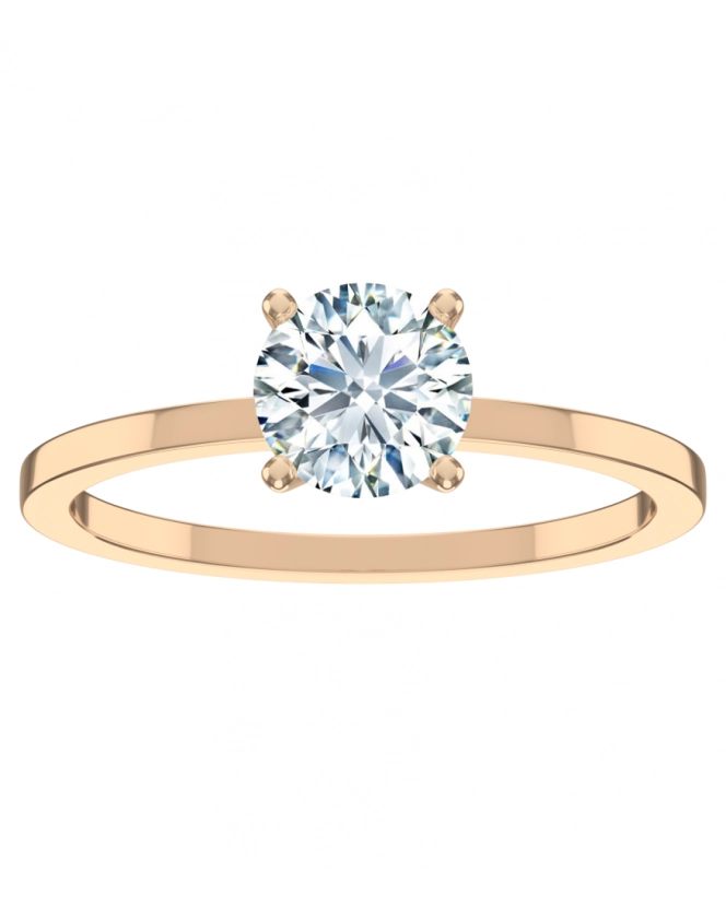 Бриллиант огранки "круг" 6 мм. Розовое золото.