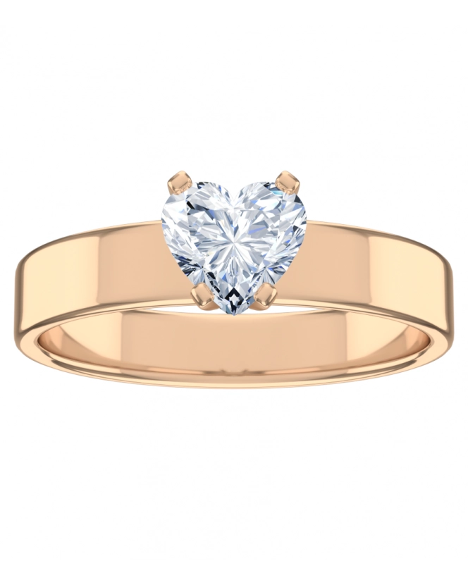 Бриллиант огранки "сердце" 5 мм, ~ 0,5 ct. Белое золото.