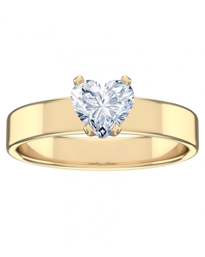 Бриллиант огранки "сердце" 5 мм, ~ 0,5 ct. Желтое золото.