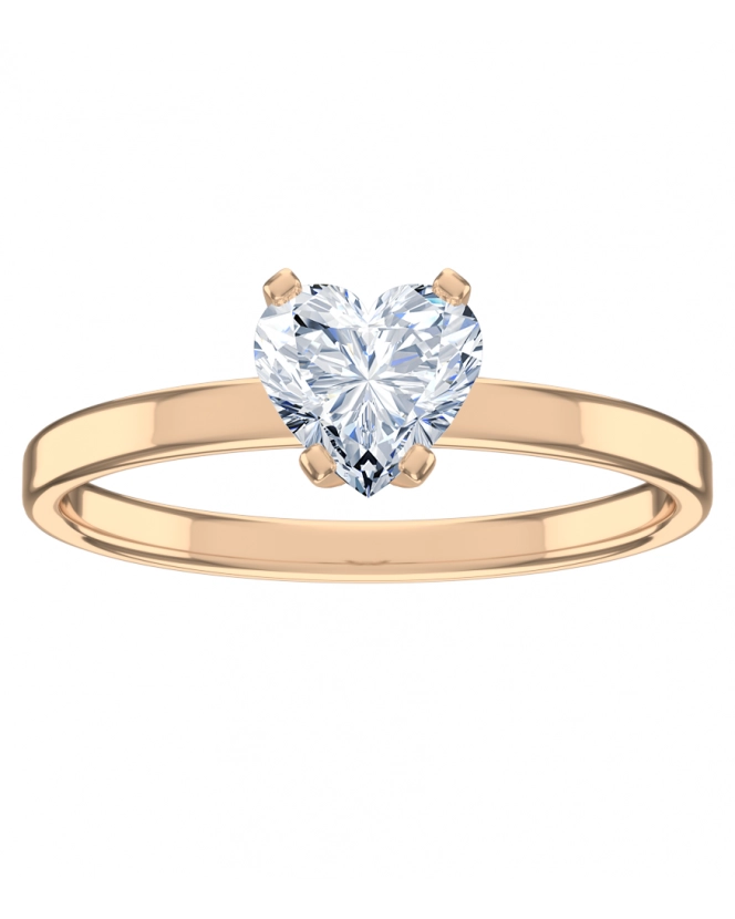 Бриллиант огранки "сердце" 5 мм, ~ 0,5 ct. Розовое золото. Бриллиант огранки "сердце" 5 мм, ~ 0,5 ct. Розовое золото.