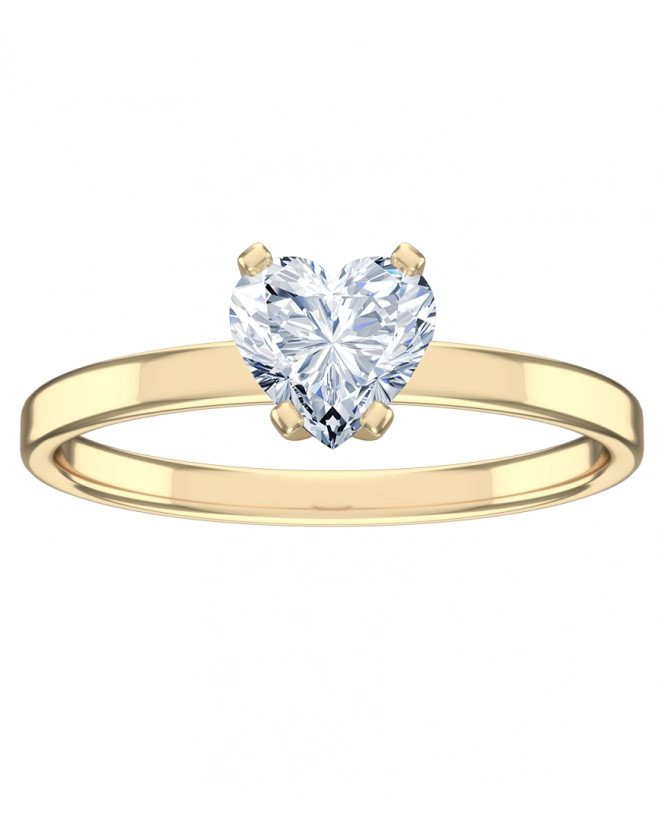 Бриллиант огранки "сердце" 5 мм, ~ 0,5 ct. Желтое золото. Бриллиант огранки "сердце" 5 мм, ~ 0,5 ct. Желтое золото.