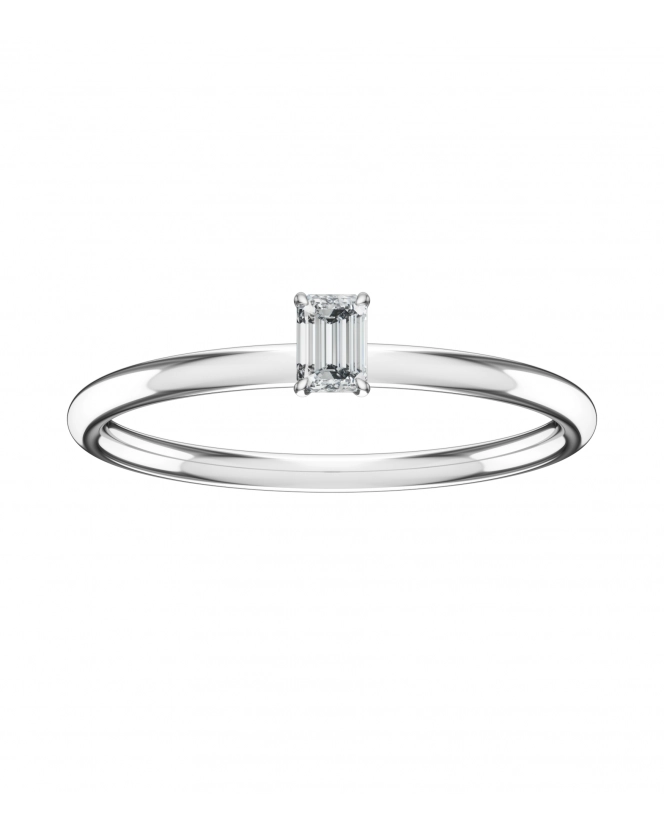 Бриллиант огранки "октагон" 3,3 x 2,2 мм. Белое золото.