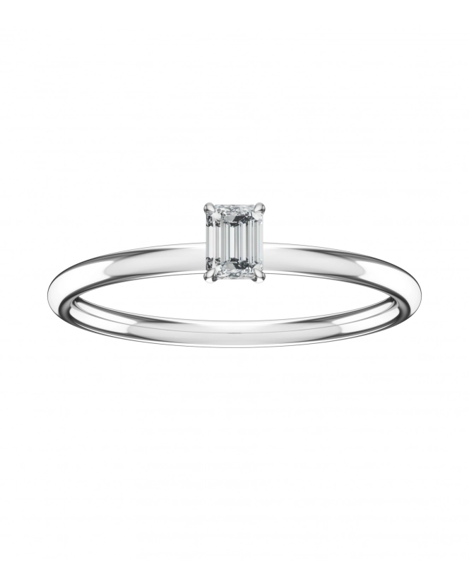 Бриллиант огранки "октагон" 3,6 x 2,5 мм. Белое золото.