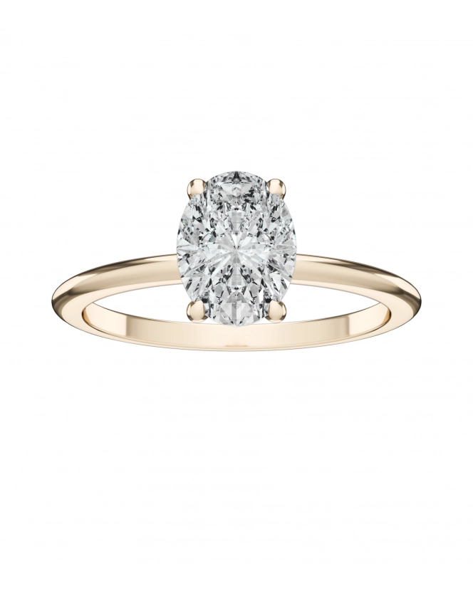 Бриллиант огранки "овал" 8x6 мм. Розовое золото.