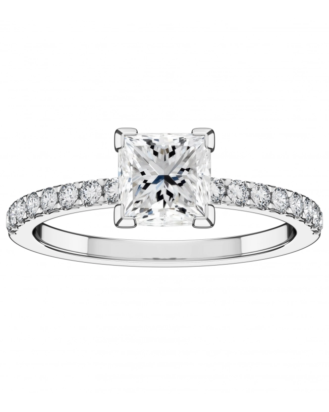 Бриллиант огранки "принцесса" 5x5 мм. Белое золото.