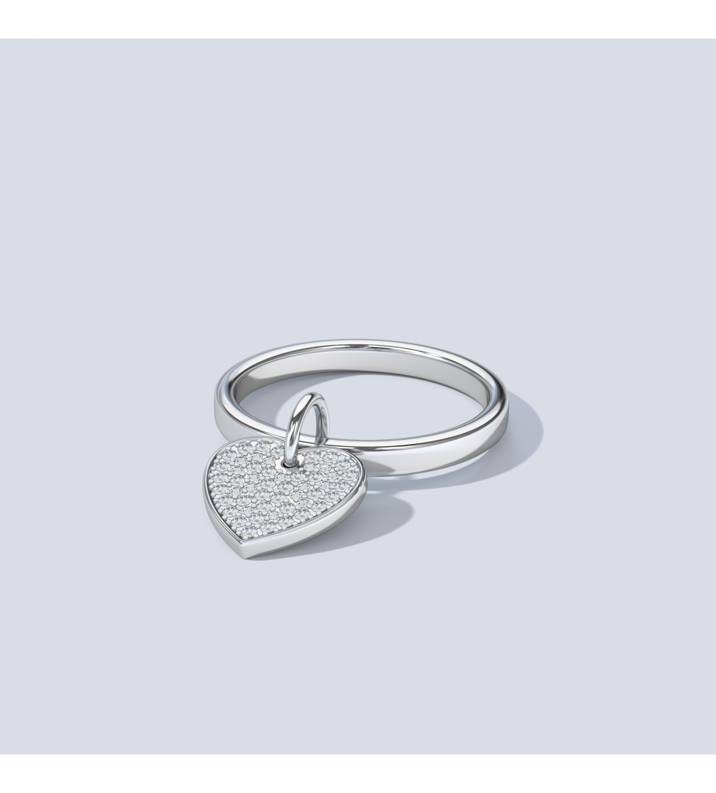 Кольцо сердце с гравировкой на выбор (NY-02)